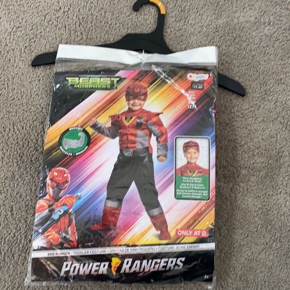 Kids Toddler Power Rangers Red Ranger Costume Halloween Size S (2T) NWT - Picture 2 of 7